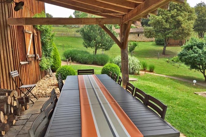 Terrace of group gite in Sarlat, Dordogne, Aquitaine